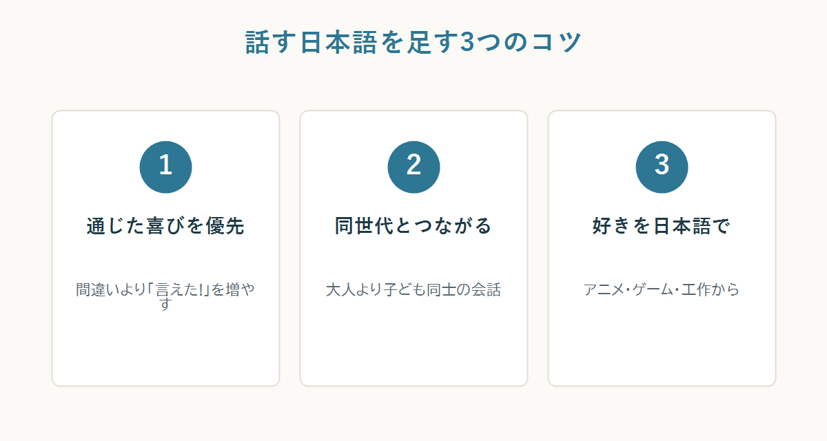 話す日本語を家庭で足す3つのコツ