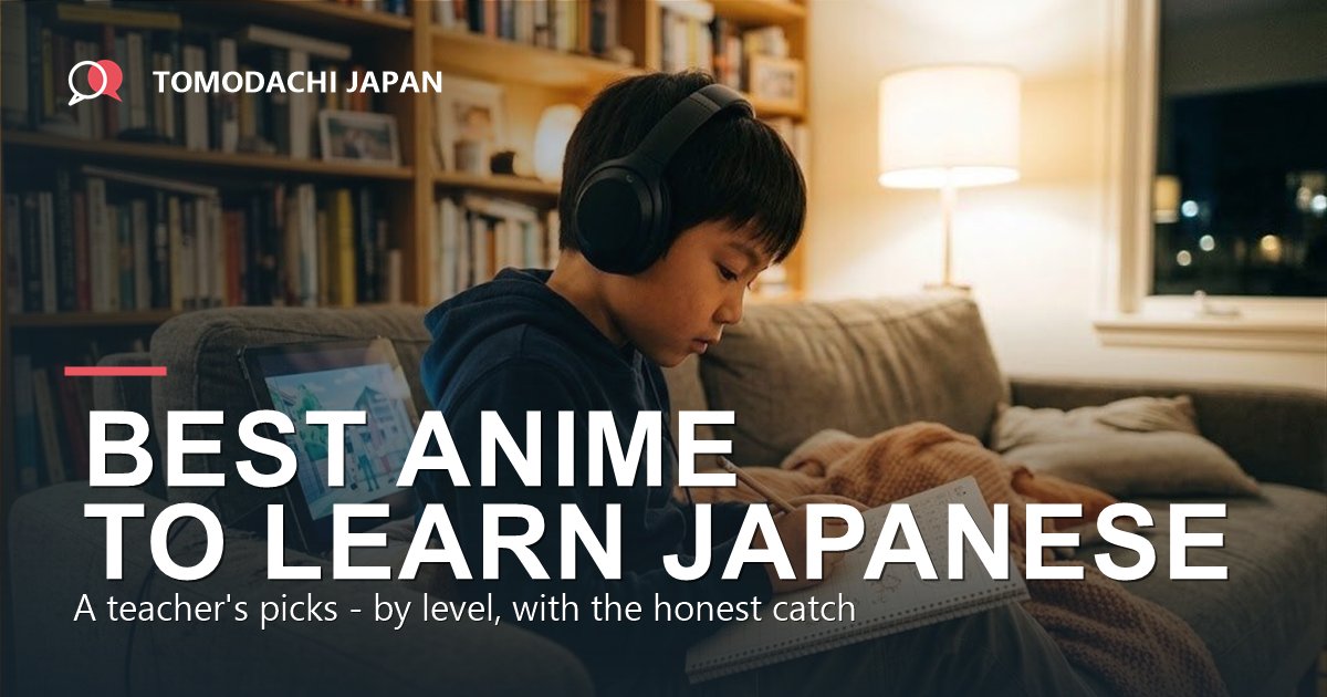 Best anime to learn Japanese - a child watching anime and taking Japanese notes