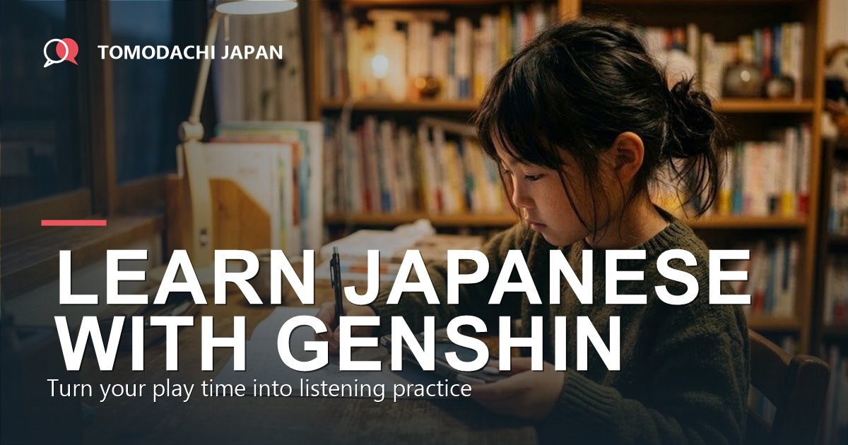 Learn Japanese with Genshin Impact - a child playing a handheld game and writing Japanese notes