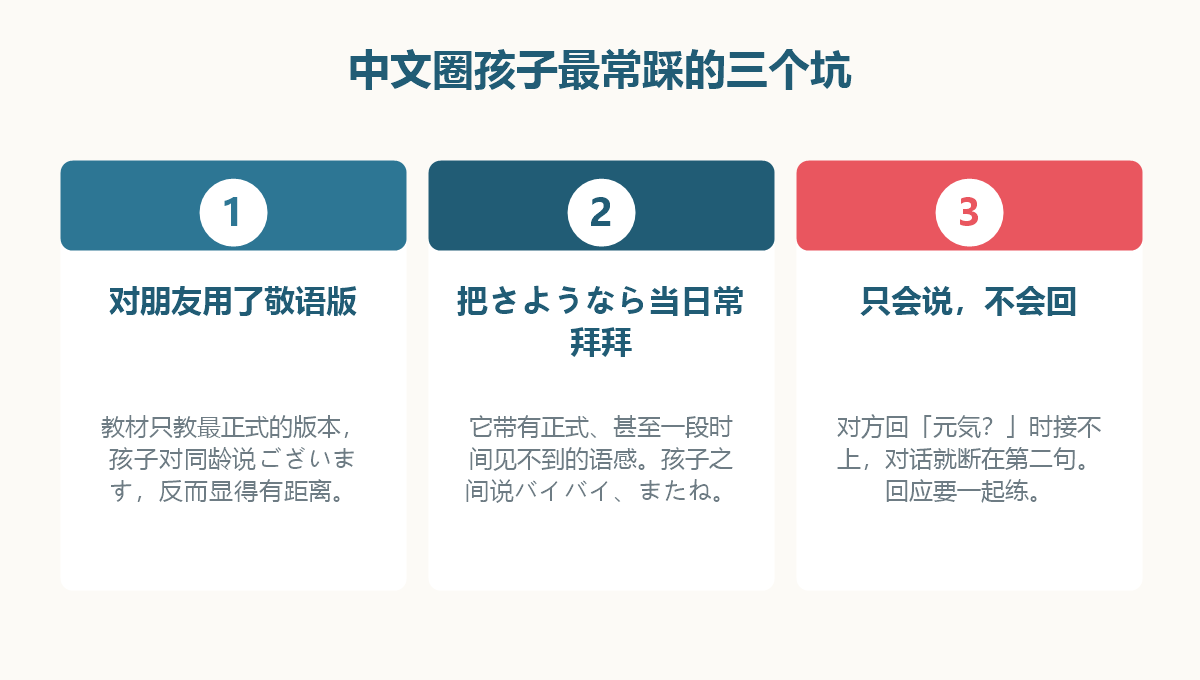 图解：日语打招呼三个常见错误与孩子该怎么说