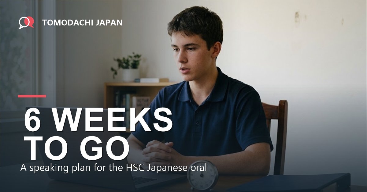 A Year 12 student practising for the HSC Japanese oral exam at home