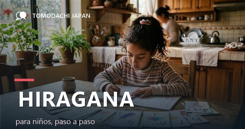 Niña practicando hiragana — Hiragana para niños paso a paso | TOMODACHI JAPAN