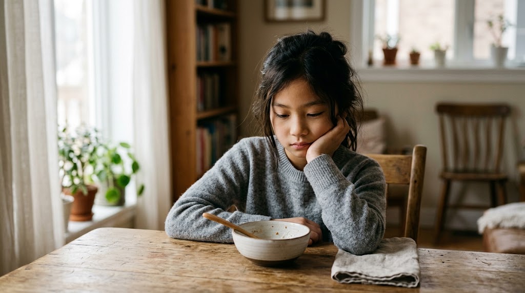 話しかけられても日本語で答えず、静かにうつむく子ども