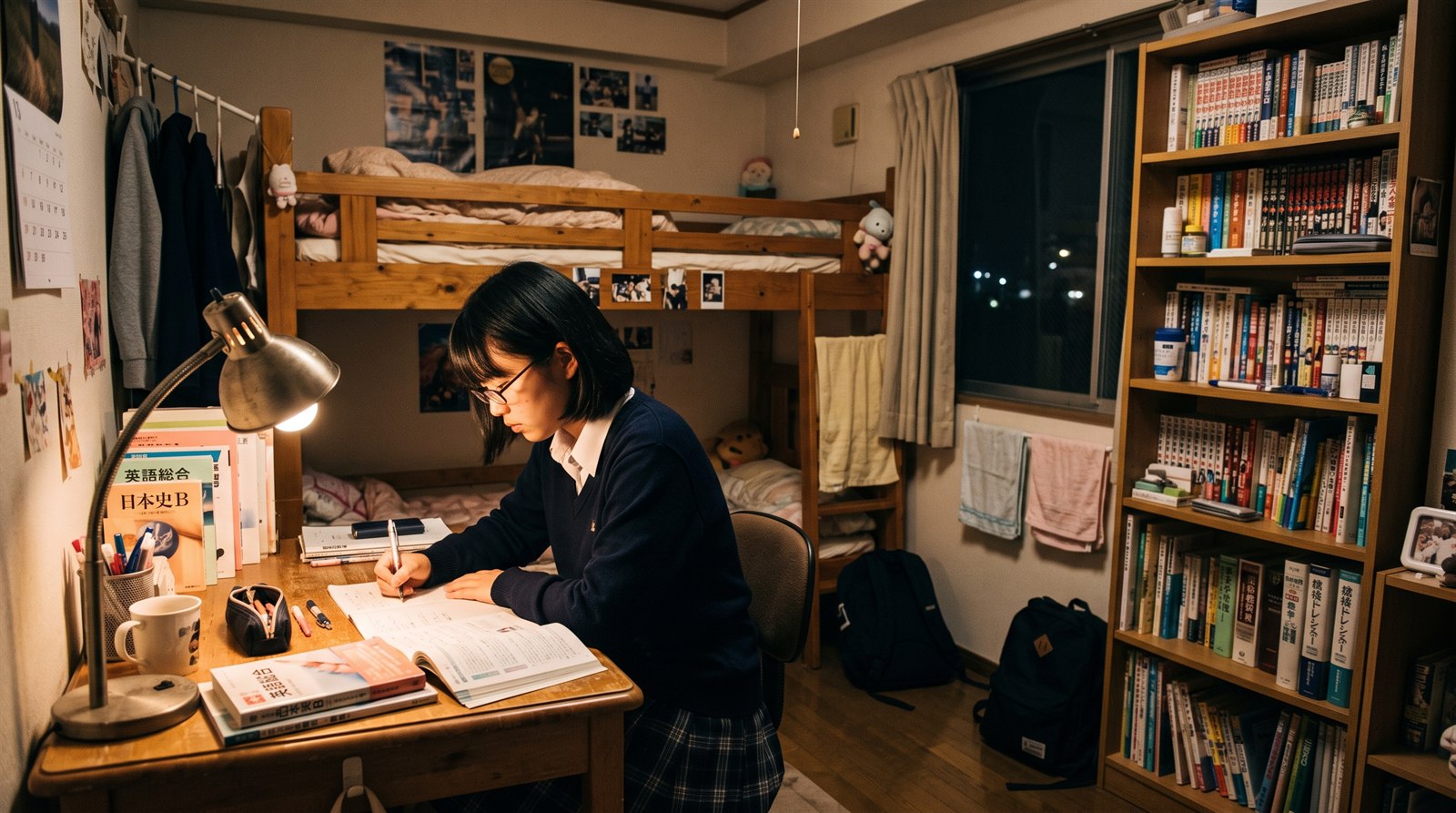 海外の自宅からノートパソコン越しに、日本に住む同世代の友達と笑顔で日本語で話している中学生