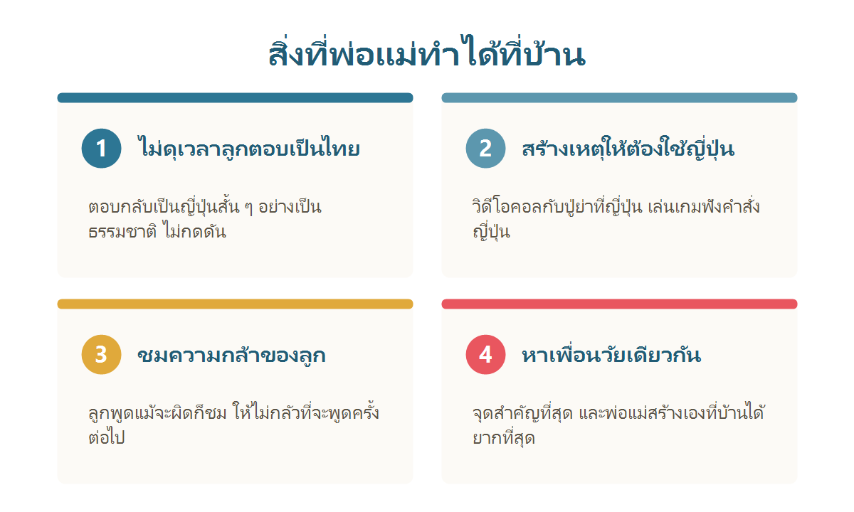 4 วิธีช่วยให้ลูกครึ่งไทย-ญี่ปุ่นกล้าพูดภาษาญี่ปุ่นที่บ้าน
