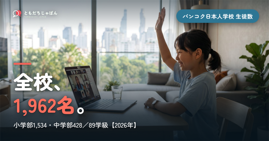 バンコク日本人学校の生徒数は1,962名｜小学部1,534名・中学部428名で全89学級【2026年】