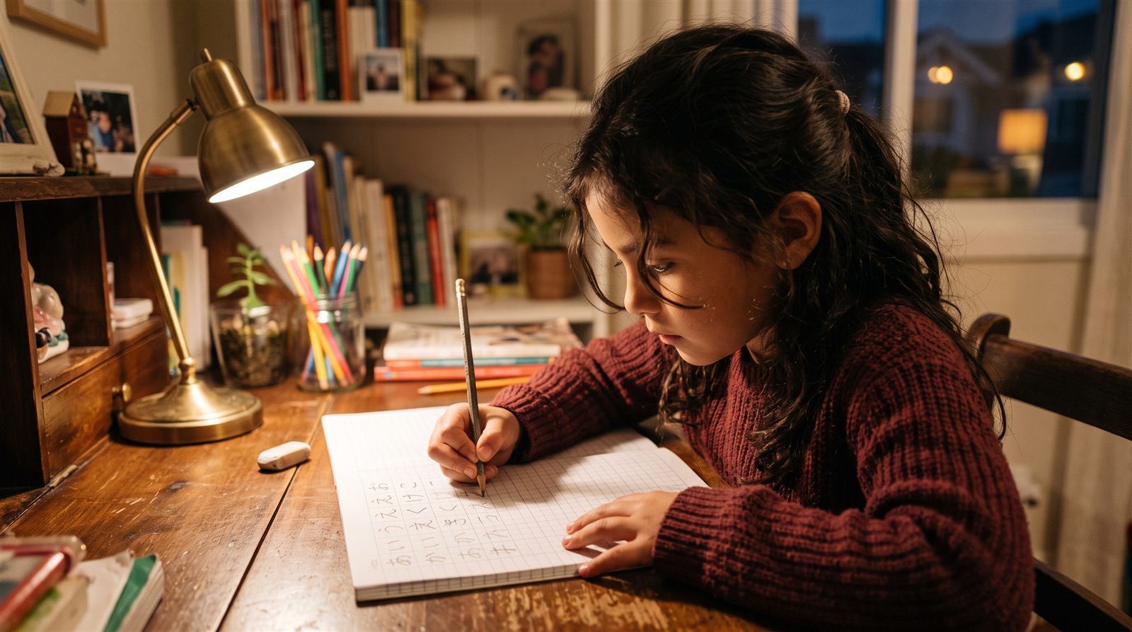 Padre latinoamericano y su hijo de nueve años mirando juntos una tableta con escritura japonesa en el sofá de la sala