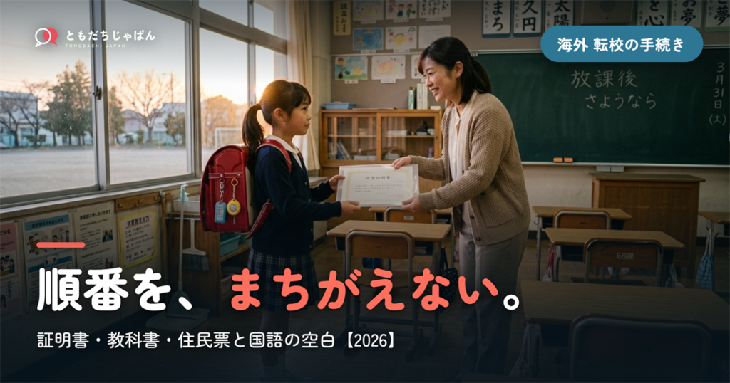 海外 転校の手続き｜在学証明書・教科書・住民票の順番と国語の空白【2026】
