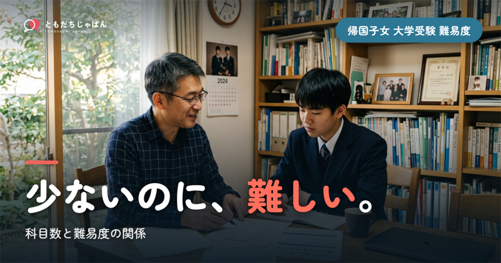 帰国子女 大学受験 難易度｜科目が少ないのに難しい理由