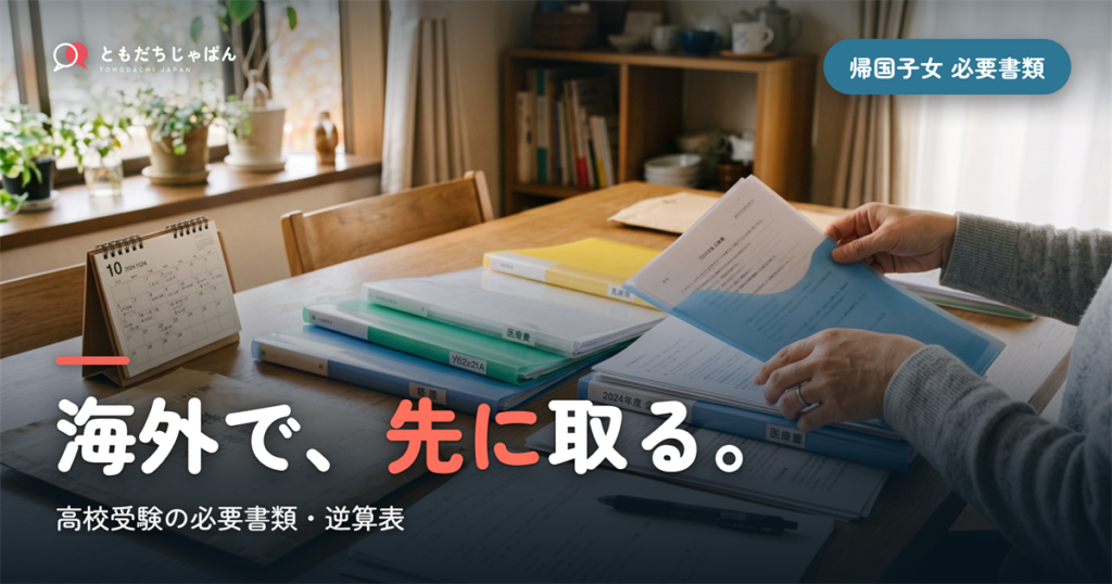 帰国子女 高校受験 必要書類｜海外で先に取るもの・逆算表