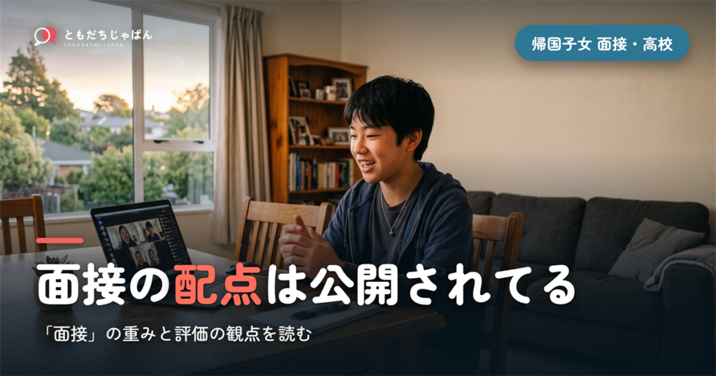 帰国子女 面接 質問 高校｜配点と評価の観点は公表されている