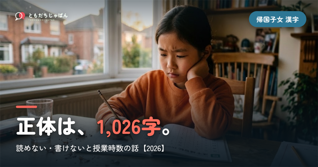 帰国子女の漢字｜読めない・書けないの正体は1,026字と授業時数の話【2026】