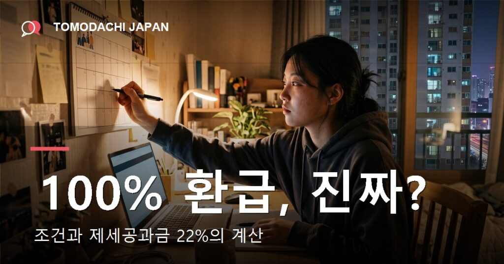 일본어 인강 환급반의 조건과 실제 환급액 계산을 정리한 안내 이미지