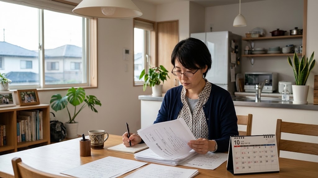 日本人学校の教員募集の要項をパソコンで確認する日本の小学校教員