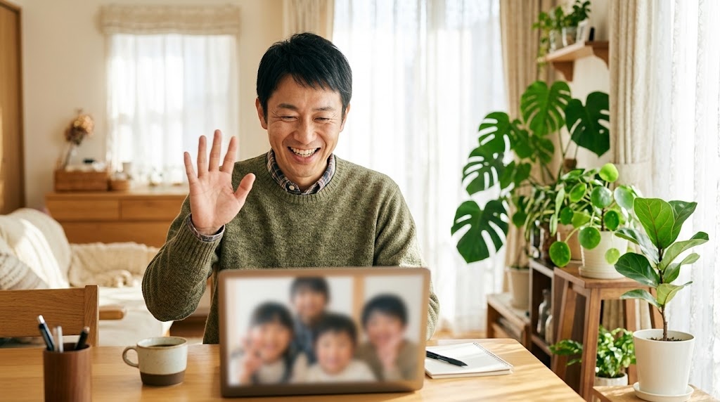 日本の自宅から海外に住む子どもたちのオンライン授業を担当する教員
