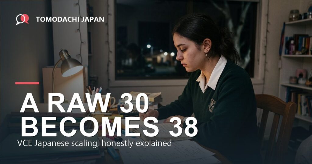 VCE Japanese scaling explained: what a raw 30 really becomes