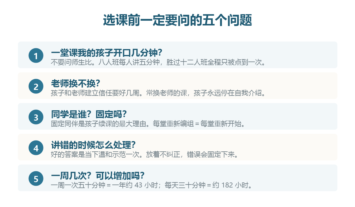 图解:帮孩子选日语会话课前要问的五个问题