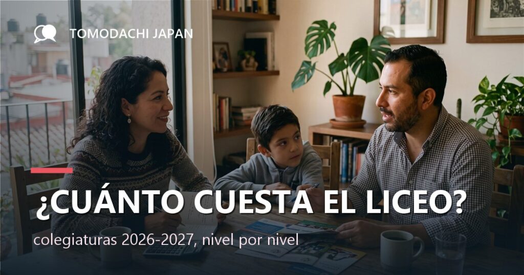 Tabla de colegiaturas del Liceo Mexicano Japonés para el ciclo 2026-2027 con inscripción, pago mensual y costo anual por nivel