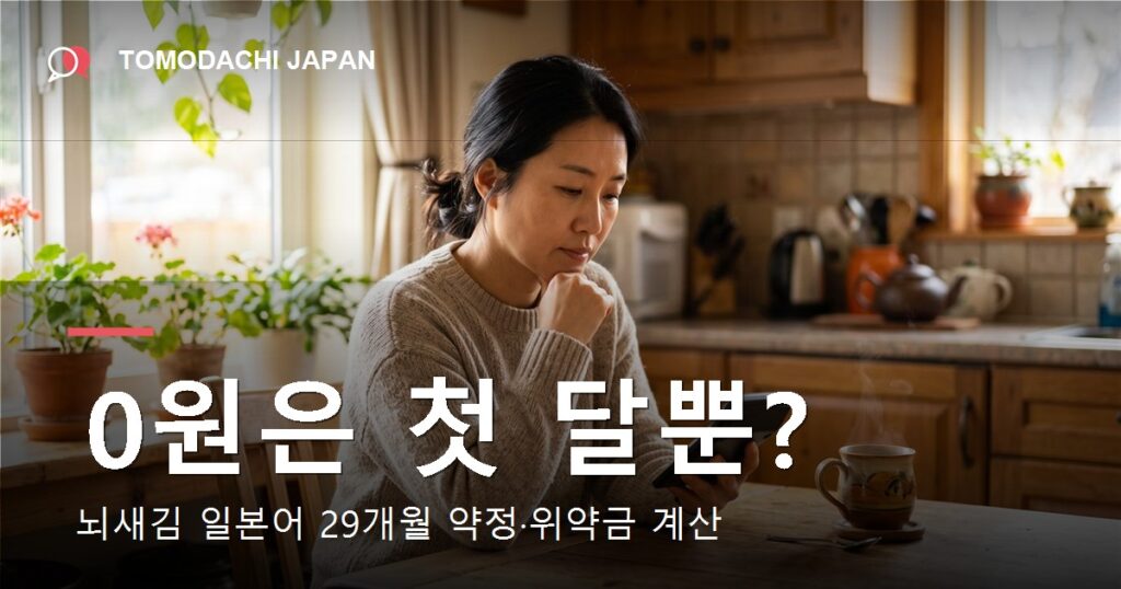 뇌새김 일본어 0원의 의미와 29개월 약정 위약금 계산을 다룬 기사 대표 이미지