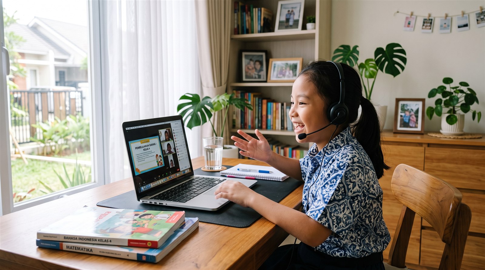 Anak Indonesia berbicara bahasa Jepang lewat video call dengan teman Jepang
