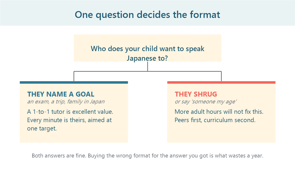 One question that decides whether a child needs a one-to-one tutor or a group class